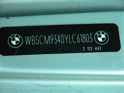 2000 BMW M Coupe in Titanium Silver Metallic over Imola Red & Black Nappa - VIN Tag