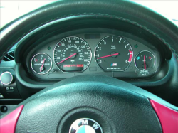 2000 BMW M Coupe in Titanium Silver Metallic over Imola Red & Black Nappa - Gauges