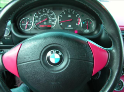 2000 BMW M Coupe in Titanium Silver Metallic over Imola Red & Black Nappa - Steering Wheel