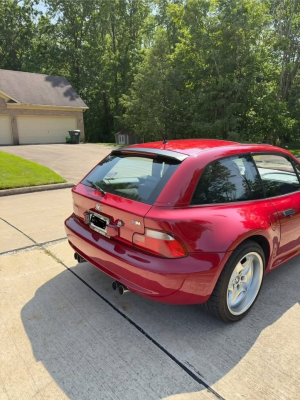 2000 BMW M Coupe in Imola Red 2 over Imola Red & Black Nappa