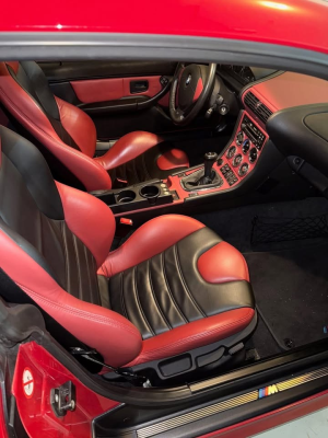 2000 BMW M Coupe in Imola Red 2 over Imola Red & Black Nappa