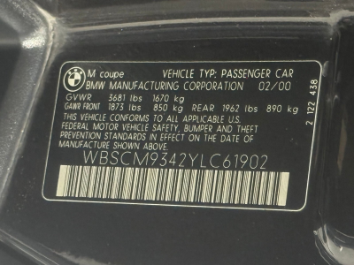 2000 BMW M Coupe in Cosmos Black Metallic over Dark Beige Oregon