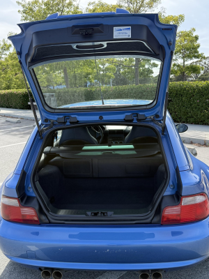 2000 BMW M Coupe in Estoril Blue Metallic over Estoril Blue & Black Nappa