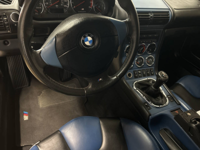 2000 BMW M Coupe in Titanium Silver Metallic over Estoril Blue & Black Nappa
