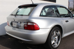 2001 BMW M Coupe in Titanium Silver Metallic over Imola Red & Black Nappa - Rear 3/4 Detail