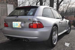 2001 BMW M Coupe in Titanium Silver Metallic over Laguna Seca Blue & Black Nappa - Rear 3/4