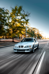 2001 BMW M Coupe in Titanium Silver Metallic over Laguna Seca Blue & Black Nappa