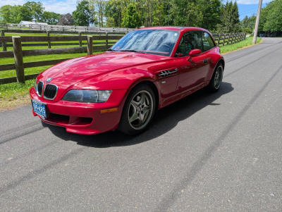 2002 BMW M Coupe in Imola Red 2 over Imola Red & Black Nappa