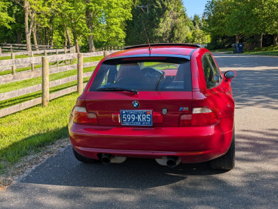 2002 BMW M Coupe in Imola Red 2 over Imola Red & Black Nappa