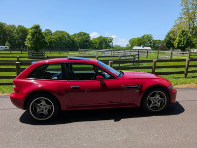 2002 BMW M Coupe in Imola Red 2 over Imola Red & Black Nappa