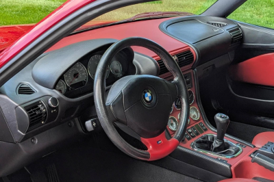 2002 BMW M Coupe in Imola Red 2 over Imola Red & Black Nappa