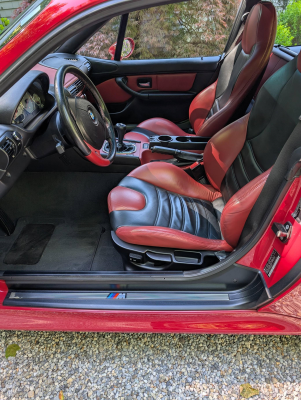 2002 BMW M Coupe in Imola Red 2 over Imola Red & Black Nappa
