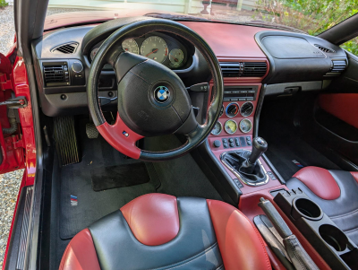 2002 BMW M Coupe in Imola Red 2 over Imola Red & Black Nappa