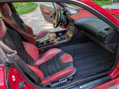 2002 BMW M Coupe in Imola Red 2 over Imola Red & Black Nappa
