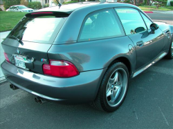 2002 BMW M Coupe in Steel Gray Metallic over Black Nappa - Rear 3/4 Detail