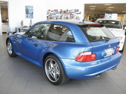 2002 BMW M Coupe in Estoril Blue Metallic over Black Nappa - Rear 3/4