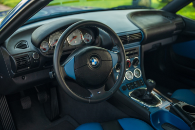 2002 BMW M Coupe in Estoril Blue Metallic over Estoril Blue & Black Nappa