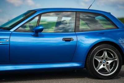 2002 BMW M Coupe in Estoril Blue Metallic over Estoril Blue & Black Nappa