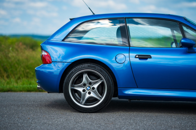 2002 BMW M Coupe in Estoril Blue Metallic over Estoril Blue & Black Nappa