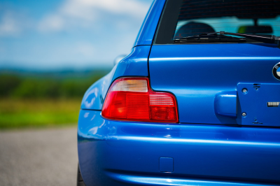 2002 BMW M Coupe in Estoril Blue Metallic over Estoril Blue & Black Nappa
