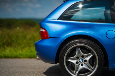 2002 BMW M Coupe in Estoril Blue Metallic over Estoril Blue & Black Nappa