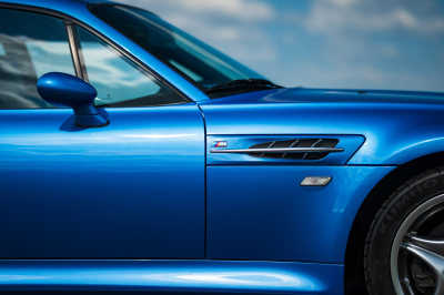 2002 BMW M Coupe in Estoril Blue Metallic over Estoril Blue & Black Nappa