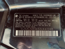 2002 BMW M Coupe in Black Sapphire Metallic over Black Nappa