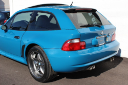 2002 BMW M Coupe in Laguna Seca Blue over Dark Gray & Black Nappa - Rear 3/4 Detail