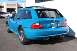 2002 BMW M Coupe in Laguna Seca Blue over Dark Gray & Black Nappa - Rear 3/4
