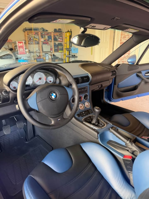 2002 BMW M Coupe in Estoril Blue Metallic over Estoril Blue & Black Nappa