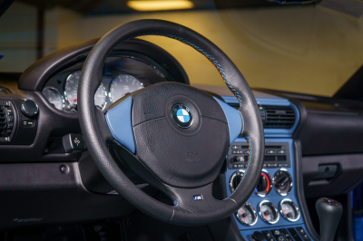 2002 BMW M Coupe in Estoril Blue Metallic over Estoril Blue & Black Nappa