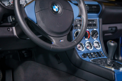 2002 BMW M Coupe in Estoril Blue Metallic over Estoril Blue & Black Nappa