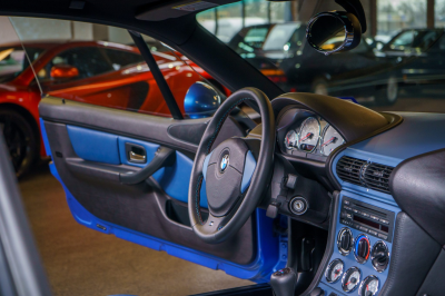 2002 BMW M Coupe in Estoril Blue Metallic over Estoril Blue & Black Nappa