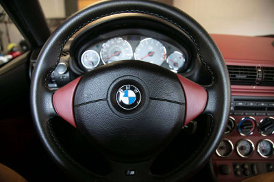2002 BMW M Coupe in Steel Gray Metallic over Imola Red & Black Nappa
