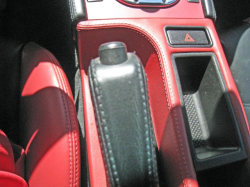 2001 BMW M Coupe in Titanium Silver Metallic over Imola Red & Black Nappa - Center Console Detail