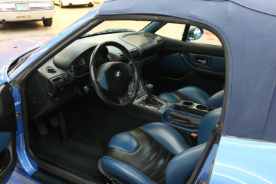 2000 BMW M Roadster in Estoril Blue Metallic over Estoril Blue & Black Nappa