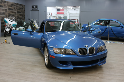 2000 BMW M Roadster in Estoril Blue Metallic over Estoril Blue & Black Nappa