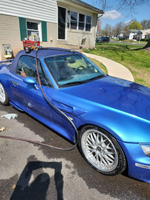 2000 BMW M Roadster in Estoril Blue Metallic over Estoril Blue & Black Nappa