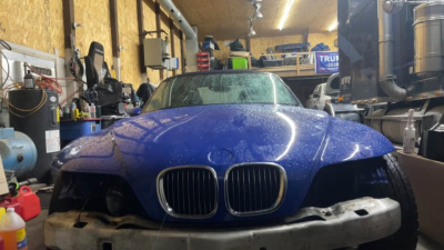 2000 BMW M Roadster in Estoril Blue Metallic over Estoril Blue & Black Nappa