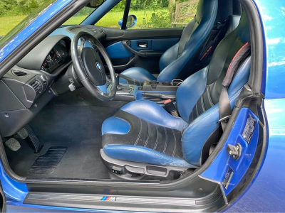 2000 BMW M Roadster in Estoril Blue Metallic over Estoril Blue & Black Nappa