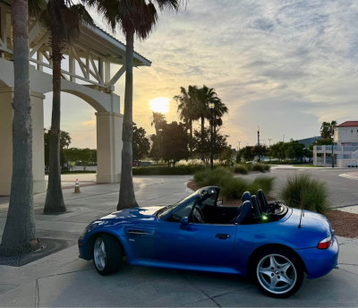 2000 BMW M Roadster in Estoril Blue Metallic over Estoril Blue & Black Nappa