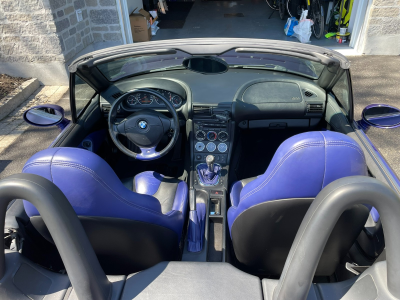 2000 BMW M Roadster in Velvet Blue Metallic over Velvet Blue & Black Nappa