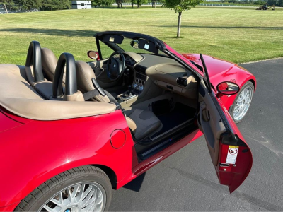 2002 BMW M Roadster in Imola Red 2 over Dark Beige Oregon