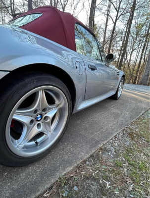 1998 BMW M Roadster in Arctic Silver Metallic over Imola Red & Black Nappa