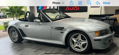 1998 BMW M Roadster in Arctic Silver Metallic over Dark Gray & Black Nappa