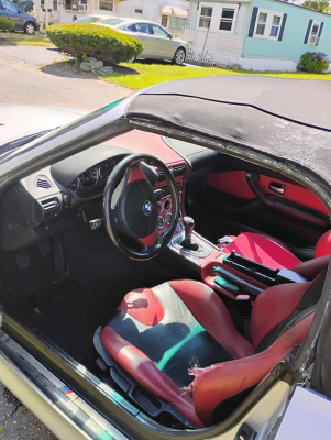 1998 BMW M Roadster in Arctic Silver Metallic over Imola Red & Black Nappa