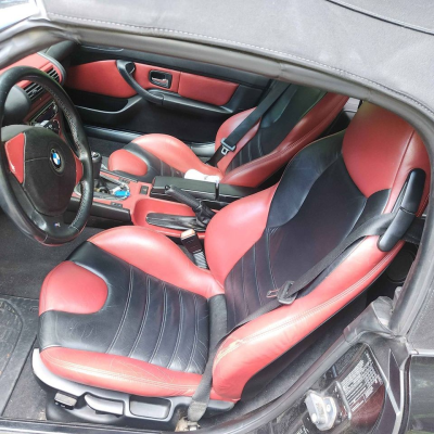1998 BMW M Roadster in Cosmos Black Metallic over Imola Red & Black Nappa