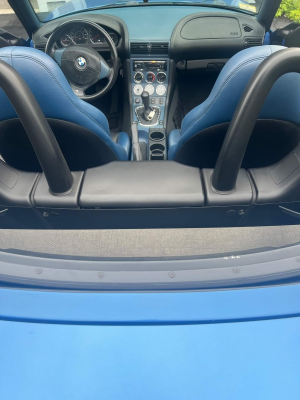 1998 BMW M Roadster in Estoril Blue Metallic over Estoril Blue & Black Nappa