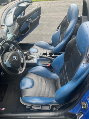 1998 BMW M Roadster in Estoril Blue Metallic over Estoril Blue & Black Nappa