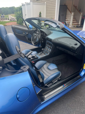 1998 BMW M Roadster in Estoril Blue Metallic over Estoril Blue & Black Nappa